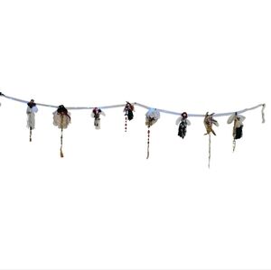 Hand Crafted Holiday Garland Crochet Angel Christmas Ornamets handmade lights up